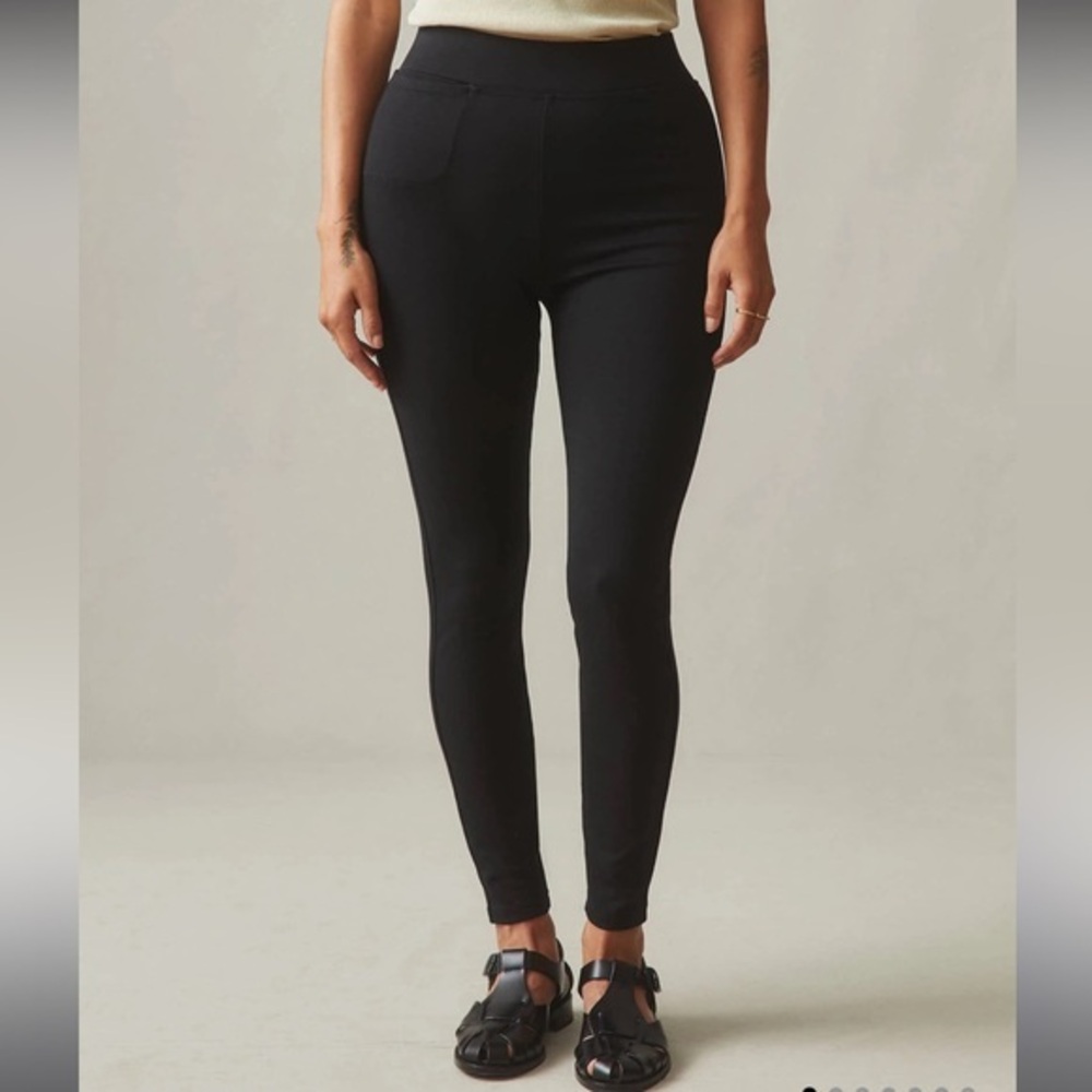 AMERICAN GIANT Ponte Slim Pant High Rise Black Pull On Pants Size 16